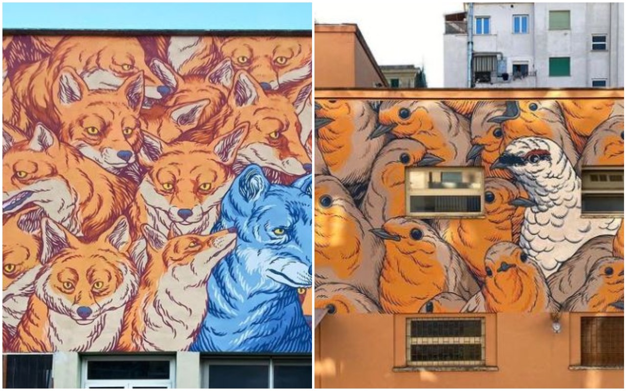 murales Roma animali rischio estinzione