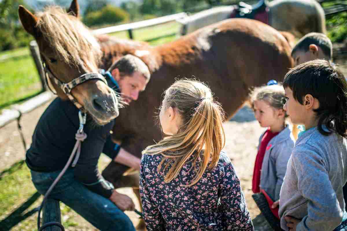 Animali e bambini cavalli benefici