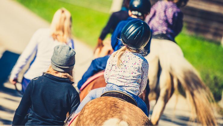 Animali e bambini cavalli benefici