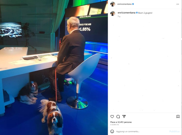 Enrico Mentana cani social foto animali