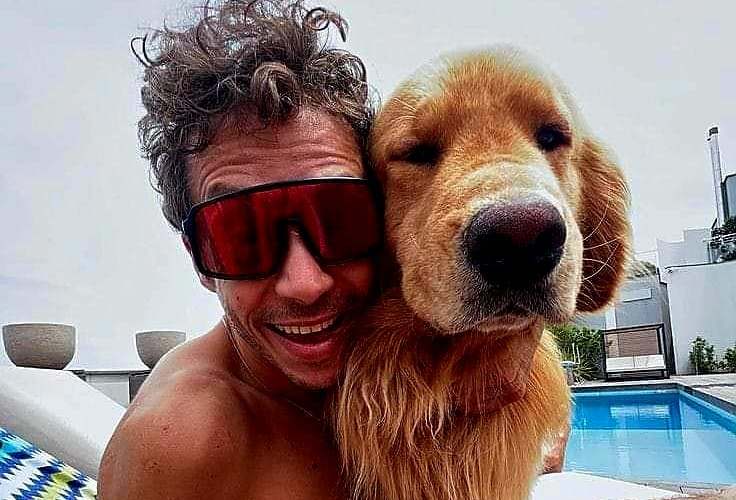 Valentino Rossi e il suo cane Ulisse