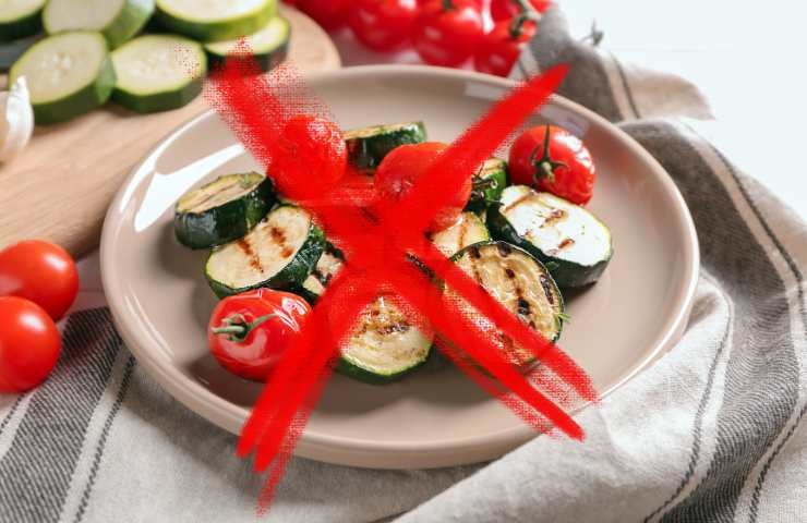 pomodori e zucchine con X