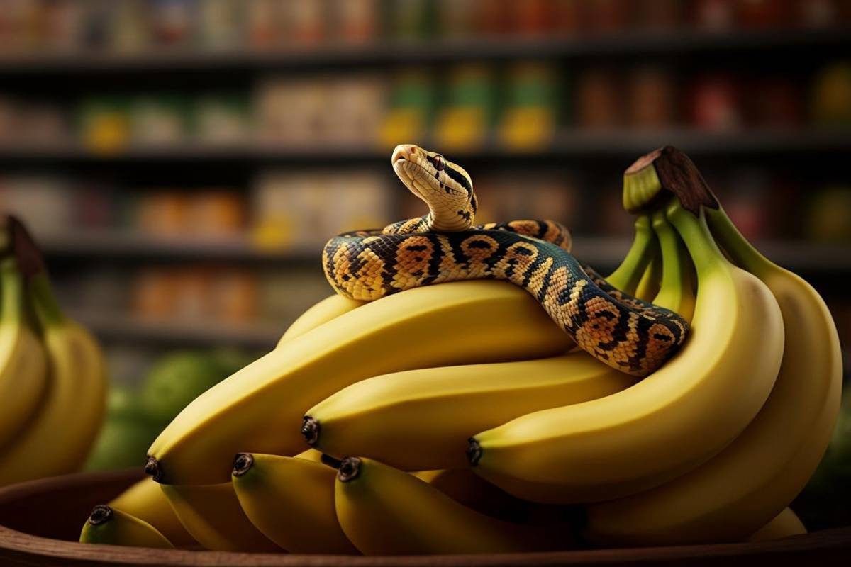 Serpente velenoso trovato in un carico di banane dall'Ecuador: la scoperta che sorprende tutti
