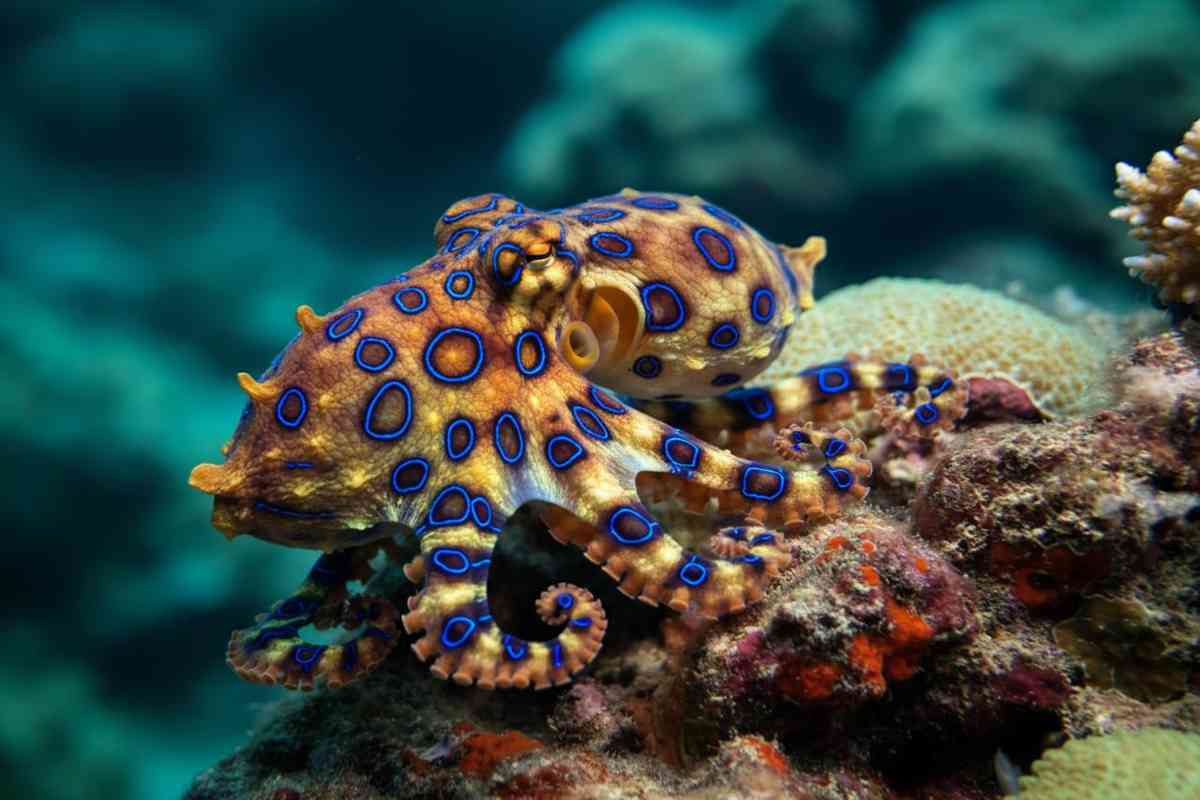 Il sorprendente trucco dei polpi maschi a righe blu per sfuggire alle loro compagne affamate