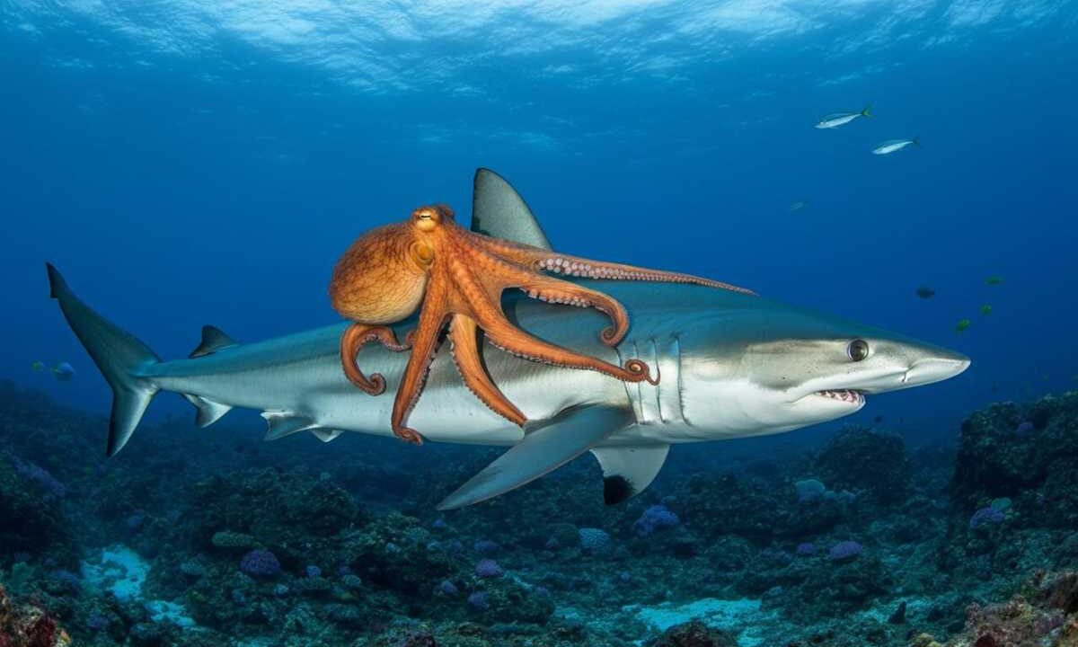 Un polpo sorprende gli scienziati cavalcando lo squalo più veloce del mondo