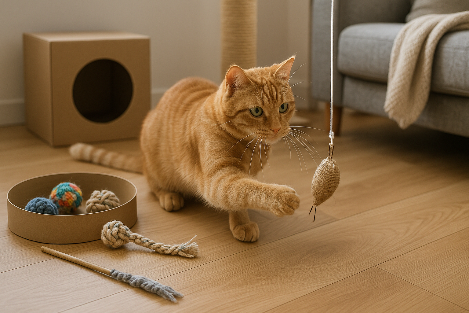 giochi per gatti — Gioco e arricchimento mentale: perché il tuo gatto ha bisogno di più di un divano