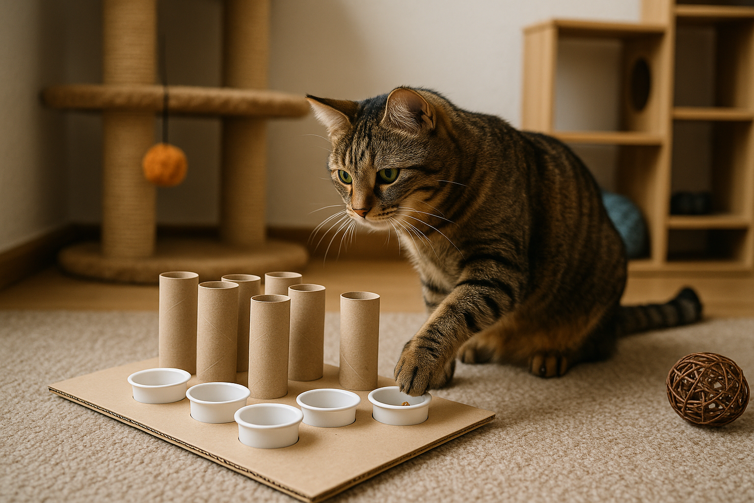 arricchimento ambientale gatti — Arricchimento ambientale per gatti indoor: giochi, spazi verticali e stimoli mentali
