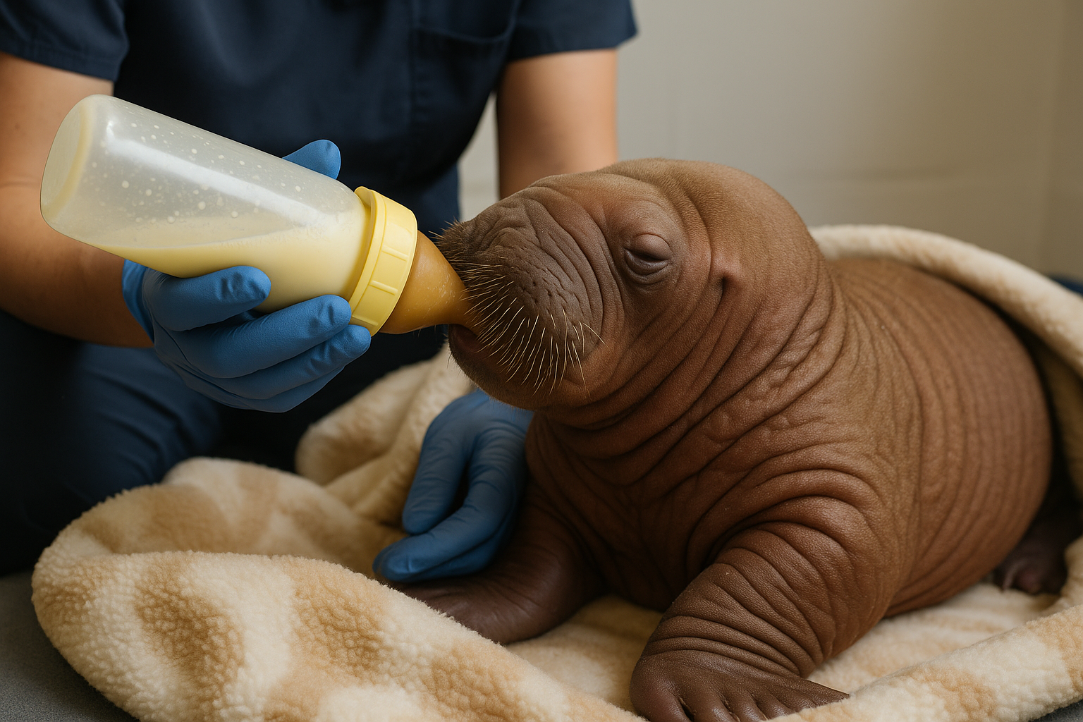 Cucciolo di tricheco salvato con medicina speciale (2)
