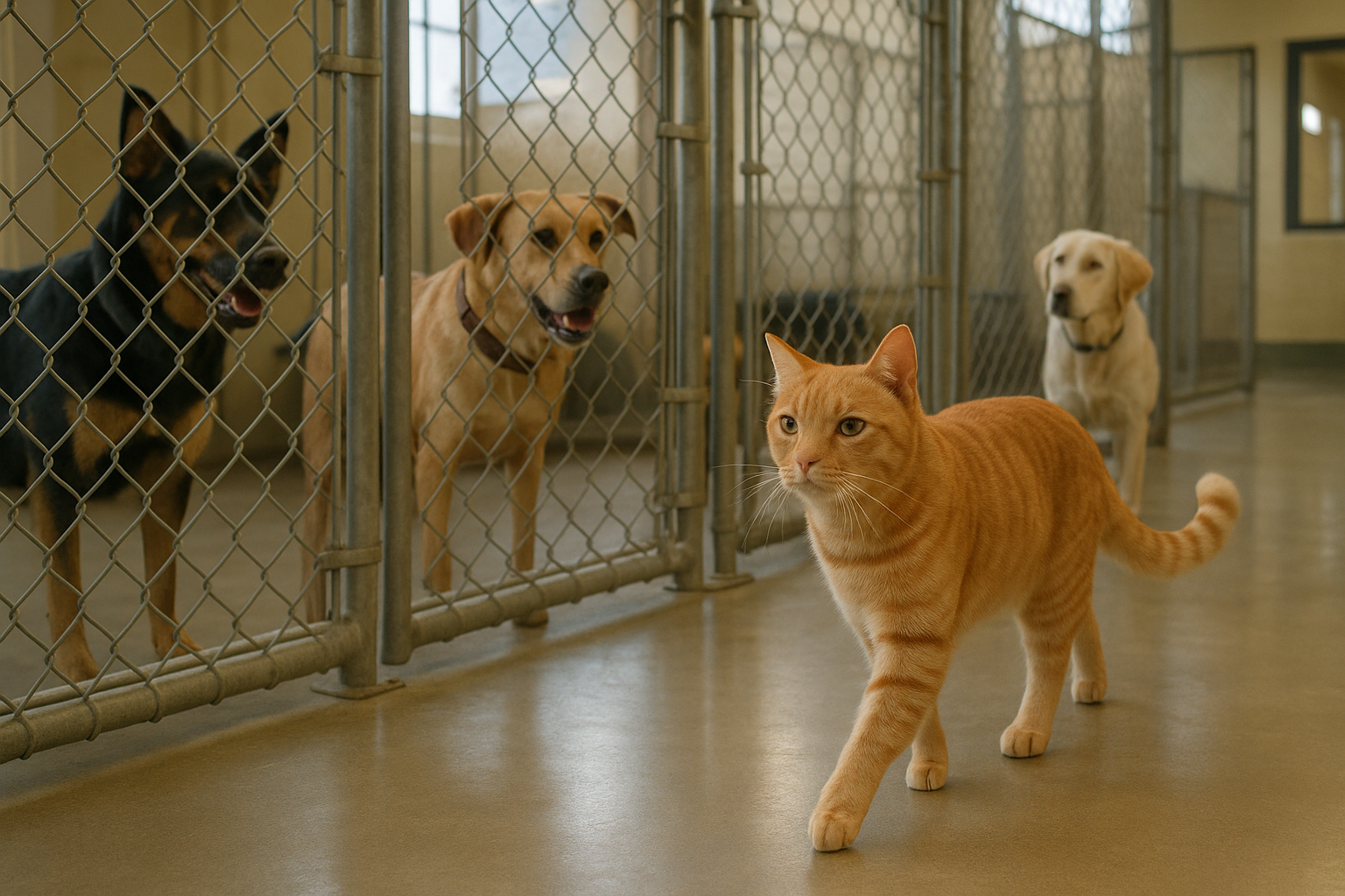 Gatto del rifugio tester di compatibilità: come una California shelter usa un felino esperto per valutare i cani