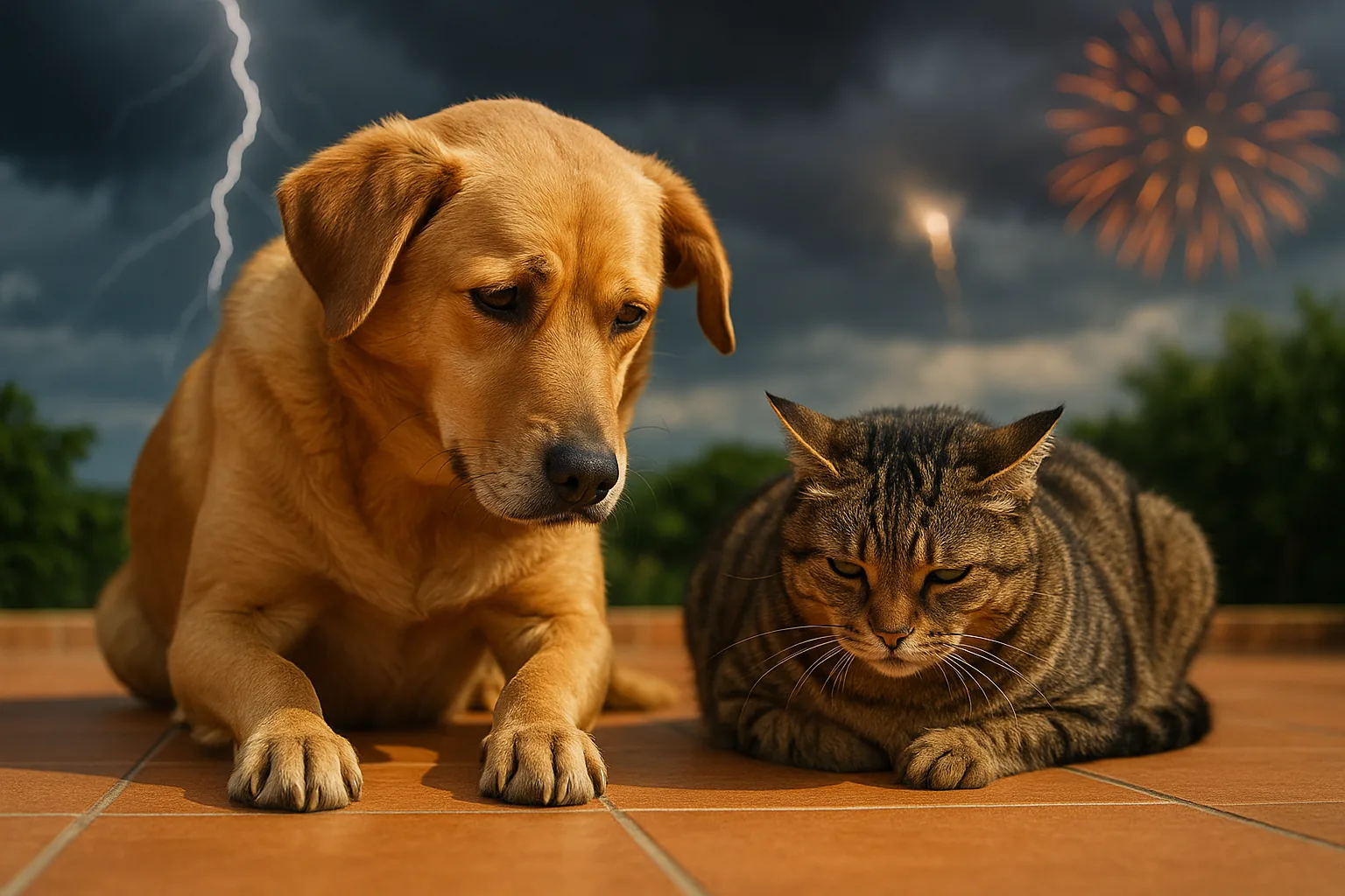 Stress estivo nei pet: riconoscere e gestire l'ansia da temporali, fuochi d'artificio e cambiamenti di routine