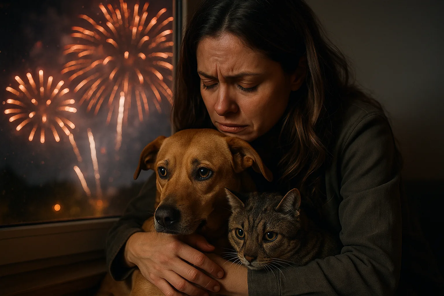 Fuochi d'artificio e animali domestici: come proteggere cani e gatti dal panico estivo