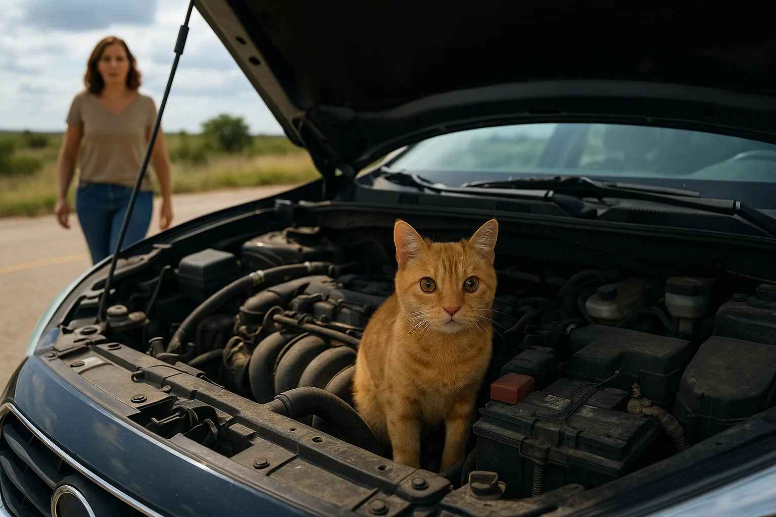 Passeggero clandestino: il gatto che ha viaggiato oltre 100 km nel cofano di un'auto in Texas
