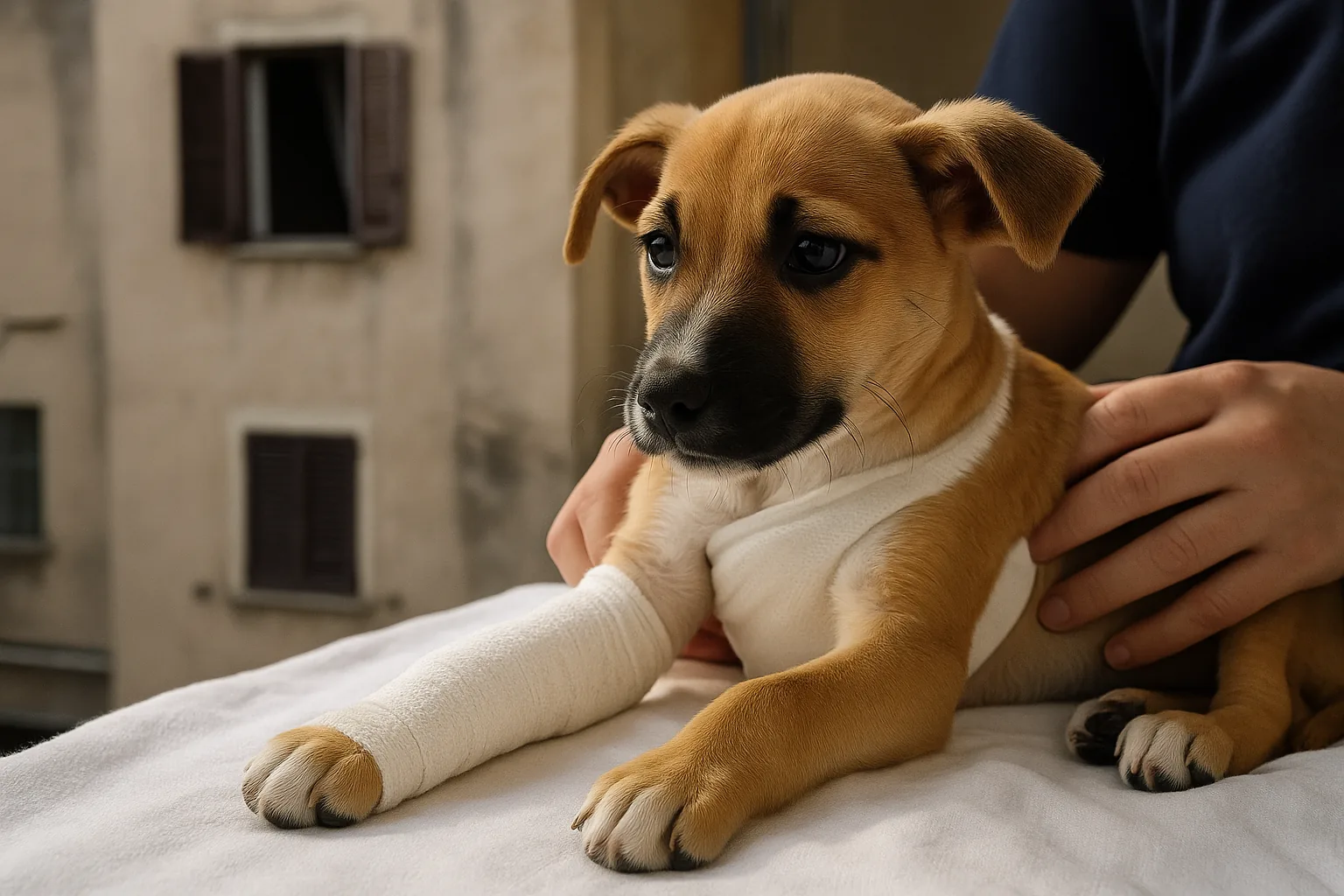 Cagnolina lanciata dal terzo piano sopravvive grazie a una catena di solidarietà : la storia di Luna Mae