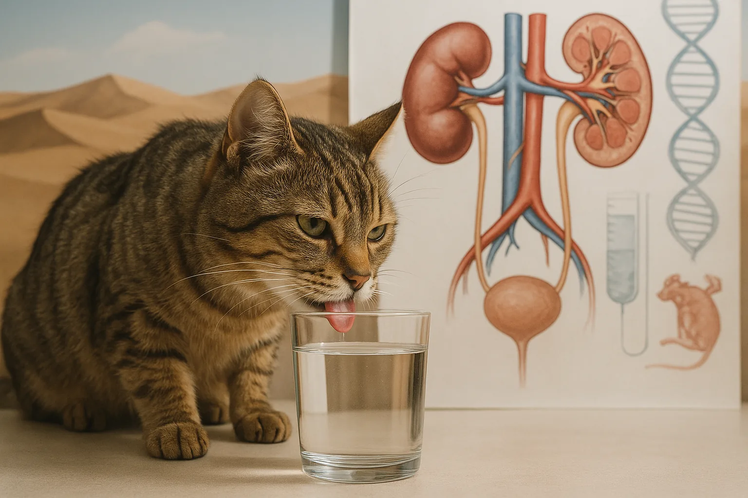 Perché i gatti con poca acqua sviluppano problemi renali: la risposta è più complicata (e riguarda anche noi)