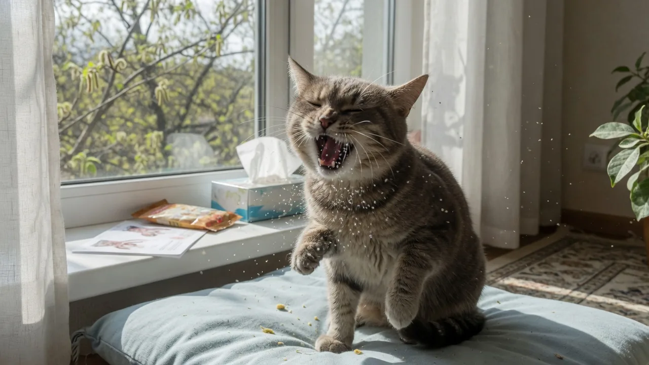 Gatto starnutisce e respira male: quando è allergia e quando è infezione