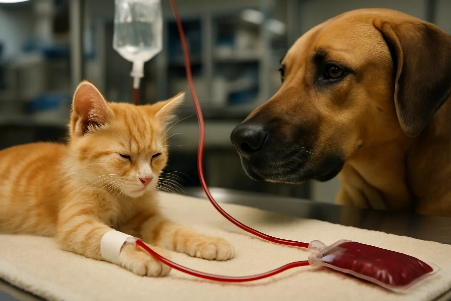Trasfusione di sangue di cane a un gattino: quando la medicina fa l'impossibile