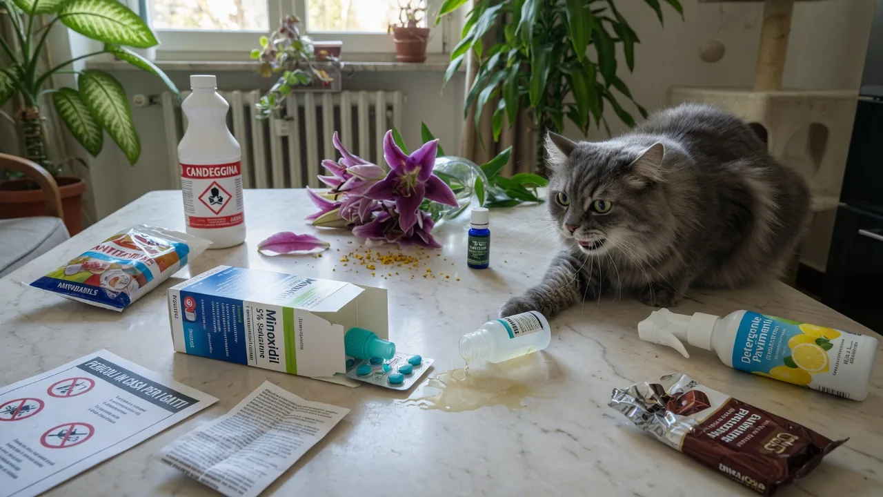 Minoxidil e altri pericoli nascosti in casa: tossine domestiche per i gatti