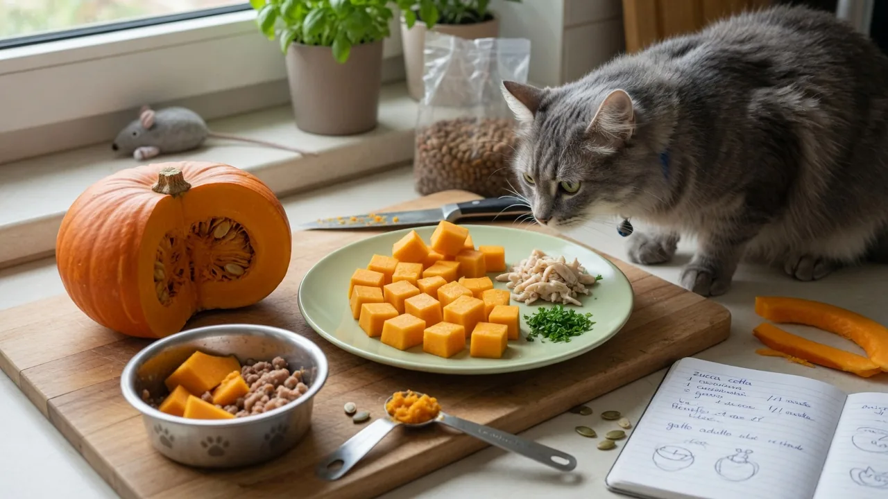 La zucca per i gatti: benefici e come prepararla in sicurezza