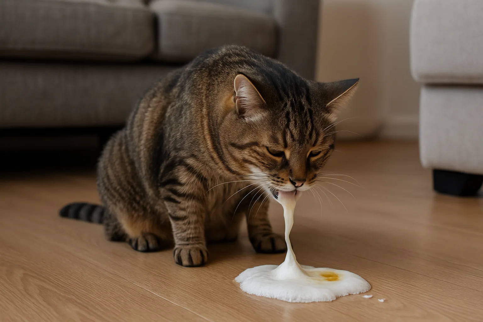 Gatto che vomita schiuma o respira velocemente: quando rivolgersi al veterinario