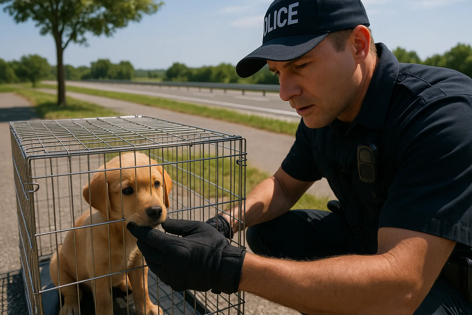 Poliziotti salvano cani abbandonati in autostrada: le storie che commuovono