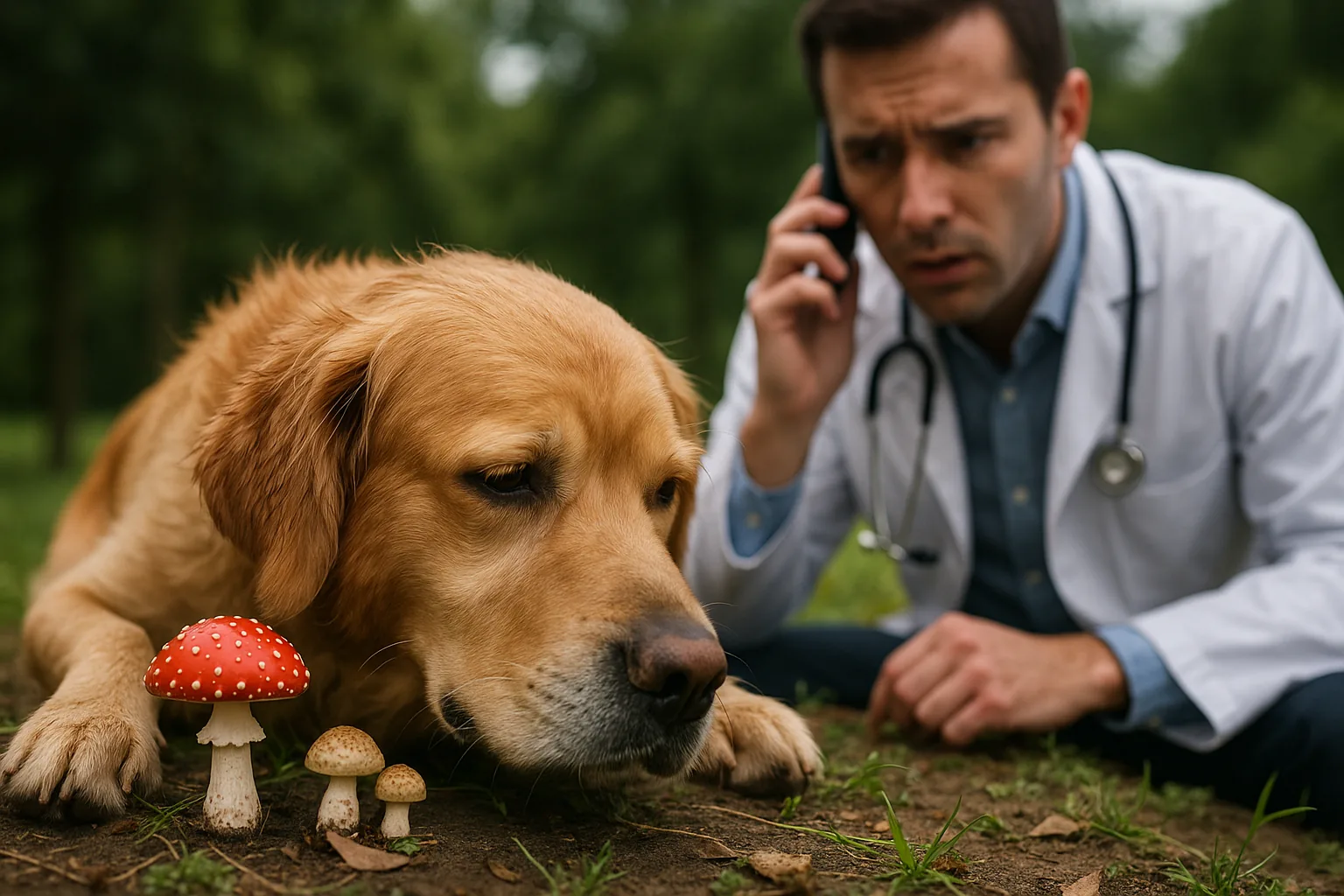Cane intossicato da funghi: sintomi, tempistiche e primo soccorso