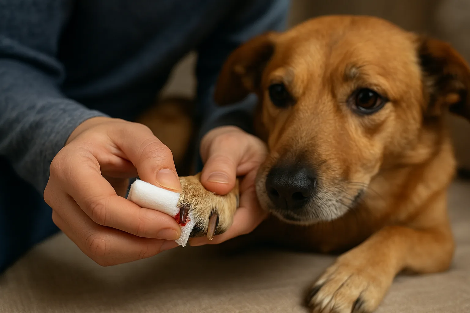 Unghia rotta nel cane: come fermare il sangue e quando serve il veterinario